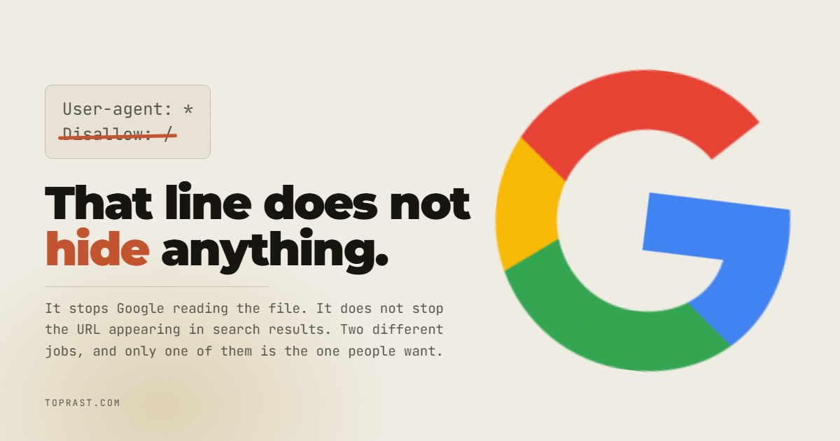 I hid my own website from Google on purpose