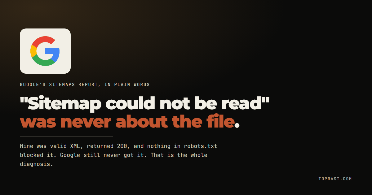 Sitemap could not be read: what that label actually means